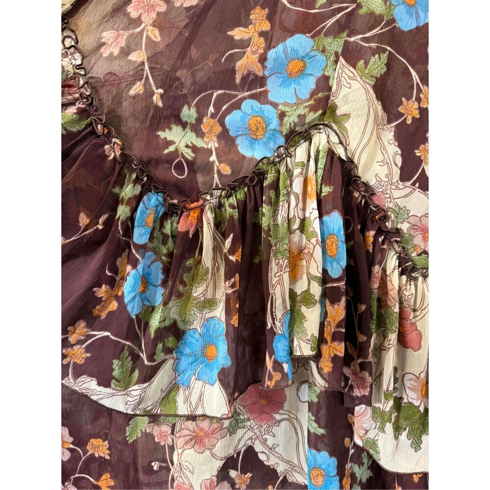 New Free People Palermo Villa Chiffon Maxi Skirt Size 2 - Picture 5 of 8